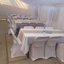 10条白色弹力椅背装饰带，带扣，适用于婚礼、宴会、生日、周年庆典装饰。 - 彩色 - 查看 7
