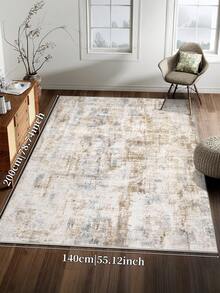 1pc Bohemian Style Beige Area Rug, Machine Washable Faux Wool, 1160 G/㎡, Suitable For Living Room, Bedroom, Kitchen, Office, Entryway - Beige - View 20