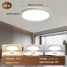 220V LED Ceiling Light, Available In Pure White/Wood Grain/Black/Gold, Home Decor Lighting Fixture, Suitable For Bedroom/Living Room/Study/Closet/Kitchen/Hallway/Studio/Office/Shop, Choose Appropriate Size Based On Usage Needs - LED Three-proof Ceiling Light - View 41