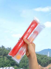 50/100个装蔬菜/水果冰淇淋袋、果汁袋、果泥袋、水果冰淇淋袋、夏季必备、低温密封保鲜袋、自制冰淇淋袋和食品包装袋、派对厨房礼品袋、一次性冰棒袋、碎冰袋、透明自封冰棒袋 - 彩色 - 查看 9