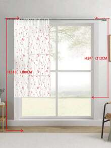 1 tấm rèm voan thêu, họa tiết hoa, thiết kế có khe luồn thanh treo, chống tia UV, thoáng khí, trong suốt, chất liệu polyester, không có lớp lót, thích hợp cho phòng khách, phòng ngủ, phòng ăn. - Hồng - Xem 39
