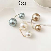 3/4/6/9pcs Elegant Faux Pearl Buttons, Suitable For Dresses, Collar Adjustment And Scarf Fixing, Perfect For Daily Wear And Gift, Party Dress Accessories | Bohemian Style | Durable Plastic Buttons - Multicolor - View 33