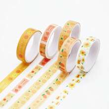 5 Rollen süßes Washi Tape Set (1 cm breit, 2 m lang), buntes Washi Tape Set, Masking Tape, Schreibwaren für Scrapbooking, japanischer und koreanischer Stil kreatives Dekoband, ästhetisches Masking Tape für Notizbücher, Scrapbooking Zubehör, handgemachtes Tape für Scrapbooking, Siegelaufkleber, Geburtstagsgeschenk - Verschiedenfarbig - Übersicht 14