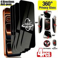 4pcs Privacy Anti-Peeping Screen Protector Anti-Scratch Tempered Glass Film Easy Installation Compatible With Iphone 18 Pro Max/18 Pro/18/17 Pro Max/17 Pro/17/16 Pro Max/16 Pro/16/15 Pro Max/15 Pro/15 Series Phone Screen Protector - Privacy Film*4 - View 5