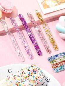5/10/20pcs Reusable Acrylic Popsicle Sticks Multi Colored Food Ice Cream Sticks For DIY Popsicles Cakes Candy Crafts Kitchen Supplies - Multicolor - View 3