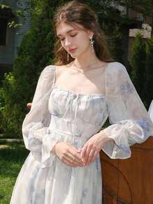 Women Short Dresses - Blue - View 6