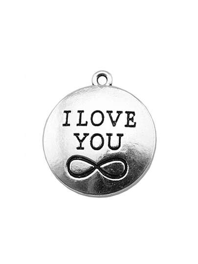 10pcs 28x24mm I Love You Infinity Charms Pendant For DIY Jewelry Making Necklace Keychain Phone Chain Bracelet Making Accessories Handmade Craft Making Findings