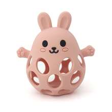 1pc Baby Hollow Rabbit Teether, Silicone Grab Ball Toy, Easy To Grip, Great Gift For Easter, Thanksgiving, Christmas - Multicolor - View 10