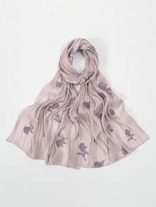 1 Piece High-Quality Embroidered Island Silk Versatile Long Scarf For Women, Fashionable Sun Protection Minimalist Shawl Scarf - Multicolor - View 13