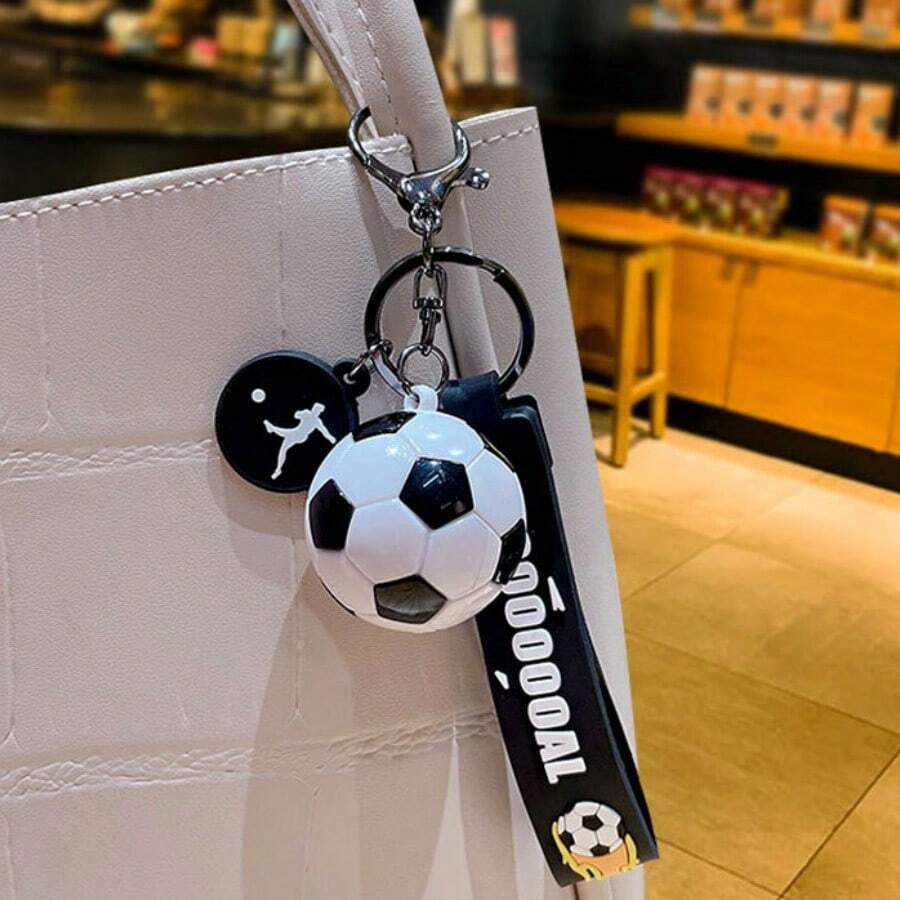 1pc Creative Cartoon World Cup Simulated Soccer Ball Keychain, Soccer Bag Pendant - Multicolor - View 1