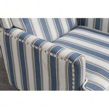 Living Room Chairs - Blue and White Stripes - View 9