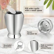 Small Keepsake Urns For Memorial Human/Pet Ashes 2.75 Inch With Wing Charm Mini Cremation Urns Aluminum Alloy - Silver - View 3