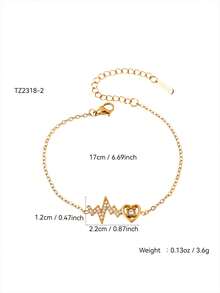 TONSI Bộ dây chuyền mặt dây chuyền hình điện tâm đồ bằng thép không gỉ mạ vàng 18K, thiết kế tối giản độc đáo, thời trang, thích hợp cho các cặp đôi, dịp lễ, đeo hàng ngày, hẹn hò, đi làm, dự tiệc, món quà tuyệt vời nhất dành cho bạn trai/bạn gái. - Vàng - Xem 10