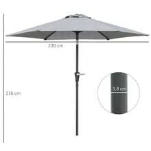 Outsunny Outdoor Parasol, Stand And Base - A - View 6