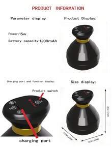 AXH. Electric Massage Device, Meridian Brush, Universal Lymphatic Drainage, Kneading, Abdominal And Back Massager - Black - View 11