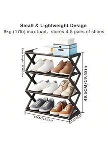 1pc Minimalist X-Shaped Multi-Functional Double-Layer Steel Pipe Assembled Shoe Rack, Home & Dorm Use, Dust-Proof - Multicolor - View 7