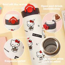 Miniso Sanrio Hello Kitty 316 Stainless Steel Thermal Cup 500ml/17.59oz,One-Touch Pop Lid,Daily Water Cup,Ideal Birthday Gift (1 PC) - Multicolor - View 5