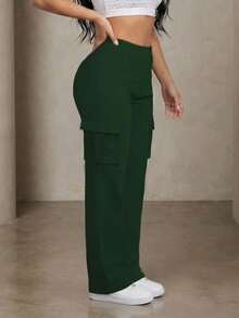 Plus Size Pants - Dark Green - View 2