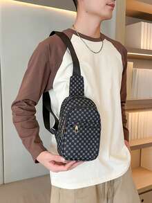 男士胸包，多功能通勤单肩斜挎包，时尚旅行休闲胸包 - 彩色 - 查看 2