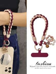 4-Strand Braided Star Pattern Lanyard, Creative Short Wrist Phone Strap, Sturdy Anti-Lost Phone Charm - Multicolor - View 2