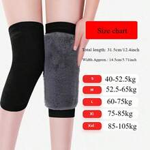 1 Pair Fleece Knee Pads, Lightweight Leg Warmers, Soft Design, Elastic Fabric, Suitable For All Seasons - Multicolor - View 1
