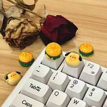 2个独特的凸起键帽，DIY美甲键盘配件，可爱斗牛犬打字和游戏辅助工具 - 查看 4