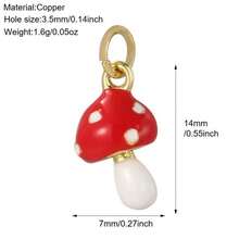 1件铜质时尚创意兔子、大象、蘑菇吊坠，多功能高端DIY手链、项链、耳环饰品配件 - 彩色 - 查看 16