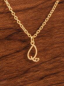 1件装26字母设计心形吊坠项链，母亲节礼物，送朋友的礼物 - 款式1 - 查看 22