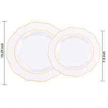 1pc Transparent Lotus Flower Rimmed Plate, Dinnerware Set, Salad Plate, Holiday Party Tableware, Tray, 10.25 Inch And 7.5 Inch Serving Platters, Suitable For Various Parties, Outdoor, Wedding, Restaurant - Clear - View 2
