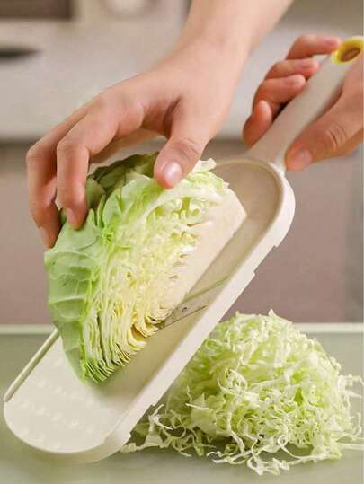 1pc Manual Cabbage Slicer - Multifunctional Vegetable Chopper And Shredder, Stainless Steel Blades, Ergonomic Handle, Ideal For Shredding Cabbage, Greens And Salads, Kitchen Slicing Tool, Vegetable Slicer And Shredder For Carrots, Potatoes Etc., Suitable For Home Cooking And Outdoor Grilling, Easy To Carry And Clean, Also Suitable As Kitchen Tool, Home Decor, Household Item Or Mother's Day Gift