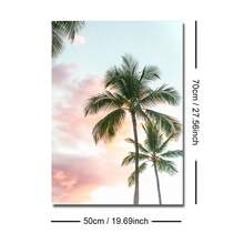 1/2pcs Framed/Unframed Summer Tropical Seascape Sunset Canvas Poster, Palm Tree, Ocean Wave, Beach House Wall Art Print, Modern Home Decor For Apartment, Living Room, Bedroom - A - View 12