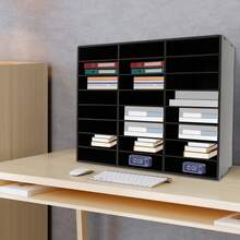 Black Literature Organizer  Desktop File Holder Office Mailbox - View 10