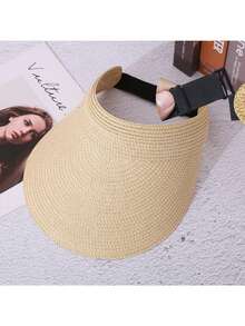 Mũ rơm có vành rộng điều chỉnh được, mũ chống nắng mùa hè mới, kiểu dáng unisex, chống tia UV, có thể gập lại, vành rộng, phong cách bohemian retro đường phố thanh lịch, chất liệu polyester, thích hợp cho mùa xuân/hè. - Nhiều màu - Xem 13