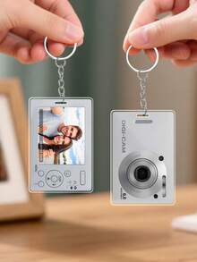 1pc Customized Photo Digital Camera Keychain,Customize Photo And Text,Personalized Kpop Idol Pendant, Anime Character Keyring, Friendship Gift, Phone Bag Accessory, Cute Customized Photo Charm, Personalized Birthday Gift For Best Friend, Customizable Memory Keychain, Fan Merchandise, Customized Portrait Keychain, Kpop Fan Gift, Anime Lover Gift - Multicolor - View 5