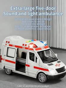 Modelo de simulación de ambulancia con sonido y luz, juguete educativo cognitivo, set de juego interactivo para niños de 3 a 6 años - Multicolor - Ver 3