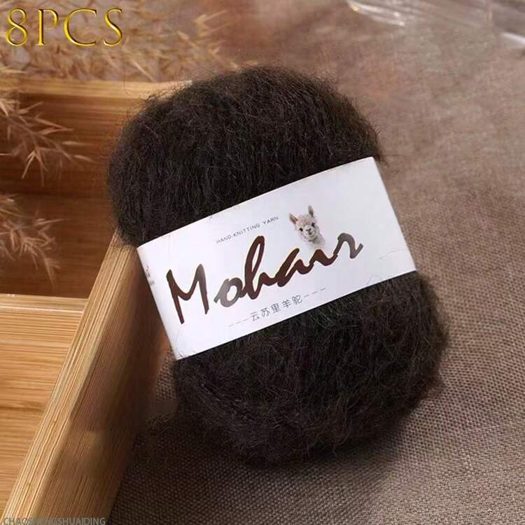 8pcs/200g High-Quality Alpaca Mohair Yarn, Soft Texture, Rich