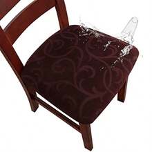 Genina - Fundas impermeables para asiento de silla de comedor fundas elásticas para asiento de comedor fundas protectoras para sillas de comedor para cocina hotel 2 estampado de flores chocolate - Patrn de floreschocolate - Ver 1