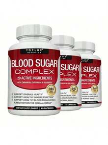 Blood Sugar Complex Supplement |   Supports Healthy Blood Sugar Levels (Already In Normal Range) |   Natural Blend With Cinnamon, Bitter Melon, Chromium & More |   Non-GMO |   60 Capsules - 3 件裝 - 查看 9