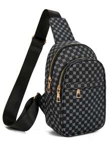 男士胸包，多功能通勤单肩斜挎包，时尚旅行休闲胸包 - 彩色 - 查看 6