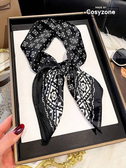 وشاح مربع مقاس 70 سم بطبعة البيزلي بطراز بوهيمي، مناسب للارتداء اليومي والموضة الخارجية كوشاح رأس أو شال، مثالي لتنسيق إطلالتك