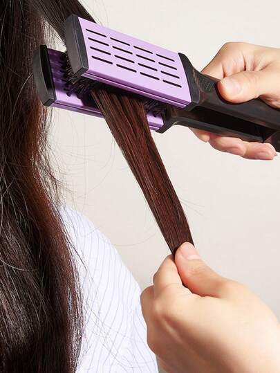1pc V-Shaped Hair Straightening Brush, Dual Use Straightener & Curler Styling Tool, Smooth Hair, Reduce Split Ends, Suitable For Salons, Beauty Parlors, Back-To-School Season, Women Hair Accessories, Comb, Wooden Brush