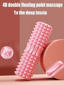 1pc Yoga Roller, Hollow Fitness Equipment, Crescent Foam Roller, Muscle Relaxation Massage Roller, Leg Slimming Tool, Yoga Foam Roller, Muscle Relaxation Massage Stick, Yoga Pilates Beginner Wolf Tooth Stick, Foam Roller Supplies, Hollow Yoga Column - Multicolor - View 4