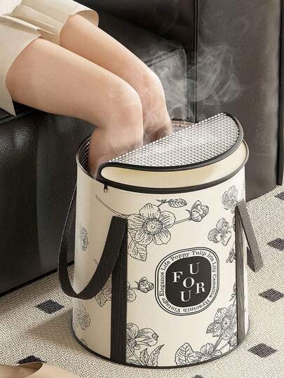 便携式足浴桶，冬季居家保健必备，适合浸泡小腿，多层隔热，可折叠旅行足浴袋，恒温深桶。