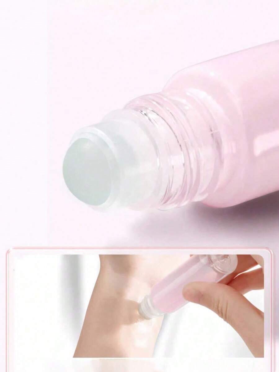 1个浅粉色渐变玻璃滚珠香水瓶，可填充香水容器，厚玻璃化妆工具 - 查看 1