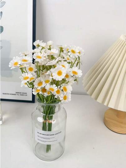 6pcs Artificial Daisy Flowers, Suitable For Wedding Decoration, Birthday Party, Garden Events, Indoor & Outdoor Use - High Quality, No Electricity Needed, Home Decor, Photography Props, Durable Greenery, Wedding Decoration, Bridal, Backdrop, Props, Wreath, Tabletop Centerpiece, Garland, Candle Wreath, Banquet, Date, Party Arrangement