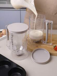 1pc Handheld Batter Dispenser With Measurement Scale, Pancake, Muffin, Cake Batter Funnel Cup, Commercial & Home Baking Filling Tool, Plastic Material Easy To Clean, Baking Tool Anti-Drip, Batter Dispenser, Donut Batter Cup, Waffle Iron Tool, Kitchen Filling Funnel Measuring Bottle - View 5