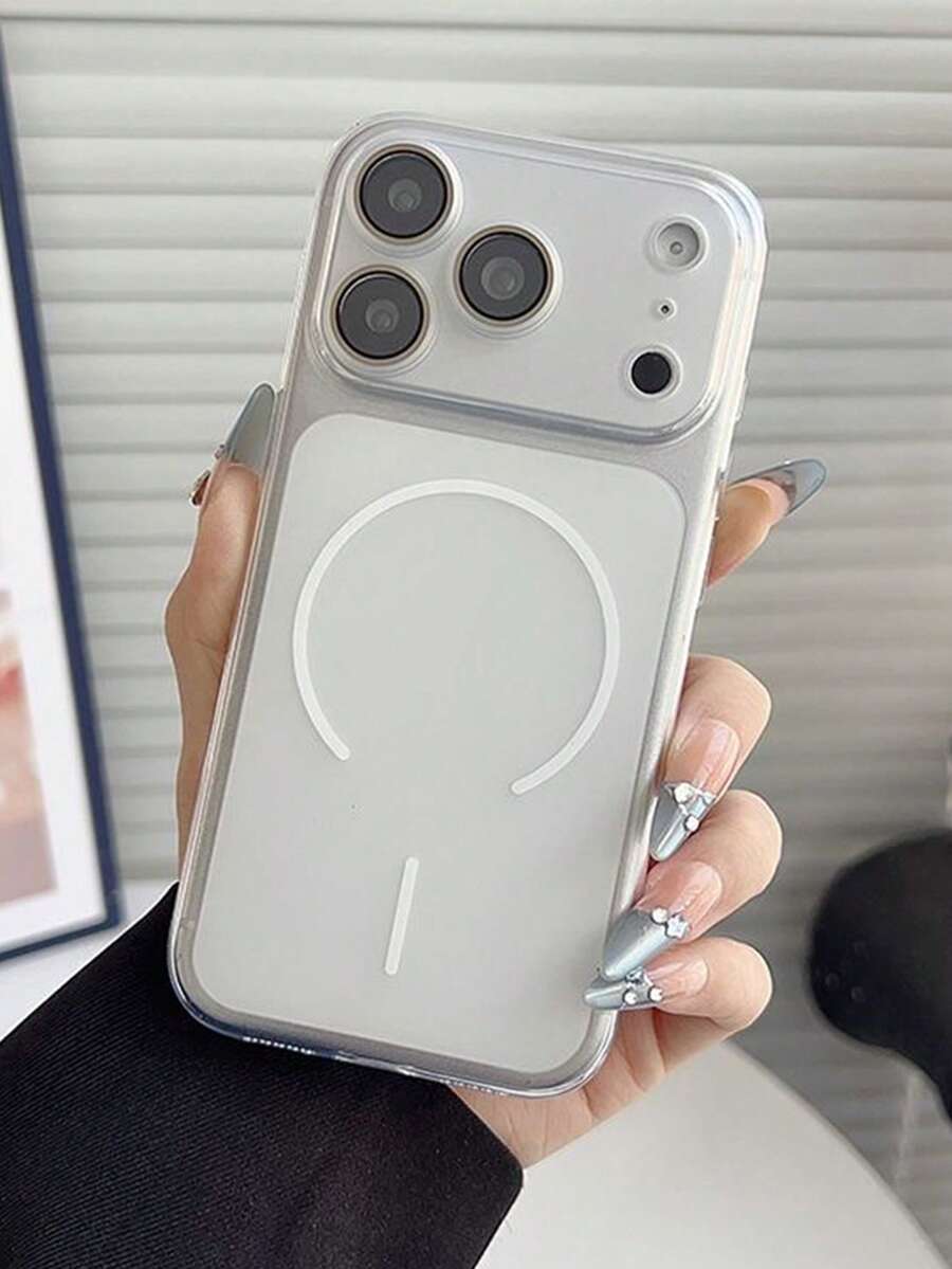 Matte Semi-Transparent Anti-Fall Shock-Proof Soft Case, Minimalist Design With Wireless Charging Magnetic Function, Compatible With Apple 17 Pro Max, 15, 17, 16 Pro, 16, 12, 13, 15 Pro Max, 14, 15, 16 Plus, 17 Air - White - View 1