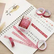 5 Rollen süßes Washi Tape Set (1 cm breit, 2 m lang), buntes Washi Tape Set, Masking Tape, Schreibwaren für Scrapbooking, japanischer und koreanischer Stil kreatives Dekoband, ästhetisches Masking Tape für Notizbücher, Scrapbooking Zubehör, handgemachtes Tape für Scrapbooking, Siegelaufkleber, Geburtstagsgeschenk - Verschiedenfarbig - Übersicht 4