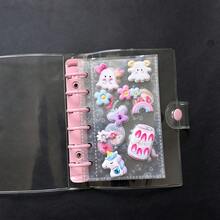A6/A7 Single-Hole Transparent Notebooks, Pink Binder Stickers Notebooks, Sticker Notebooks, Photo Card Organizers, Dual-Button Soft Leather Transparent Covers For Notebooks, Handmade DIY Diaries, Albums, Stickers, Notebooks, Planners, Student Stationery, Office Supplies - Sets - View 5