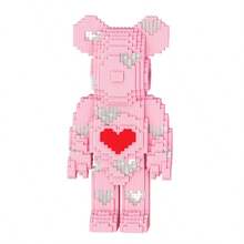 3680片DIY迷你积木模型，拼装拼图，恶魔熊系列，优质材料，附赠积木锤，创意玩具，解压益智，适合作为情人节、生日、节日、圣诞节礼物 - 彩色 - 查看 5